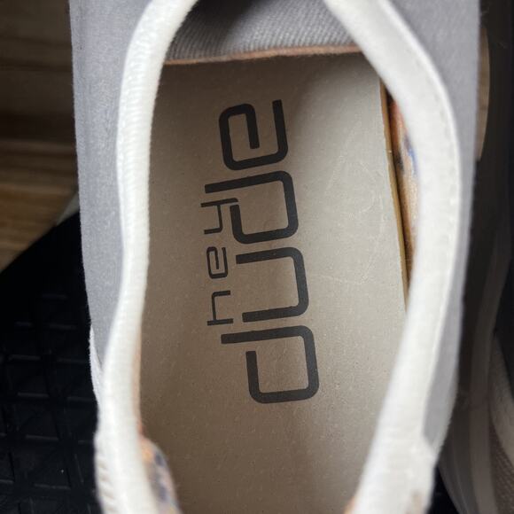 Hey Dude Womens Size 11 Karina Joy Lace Up Sneakers Shoes Tan White Canvas - Picture 7 of 10